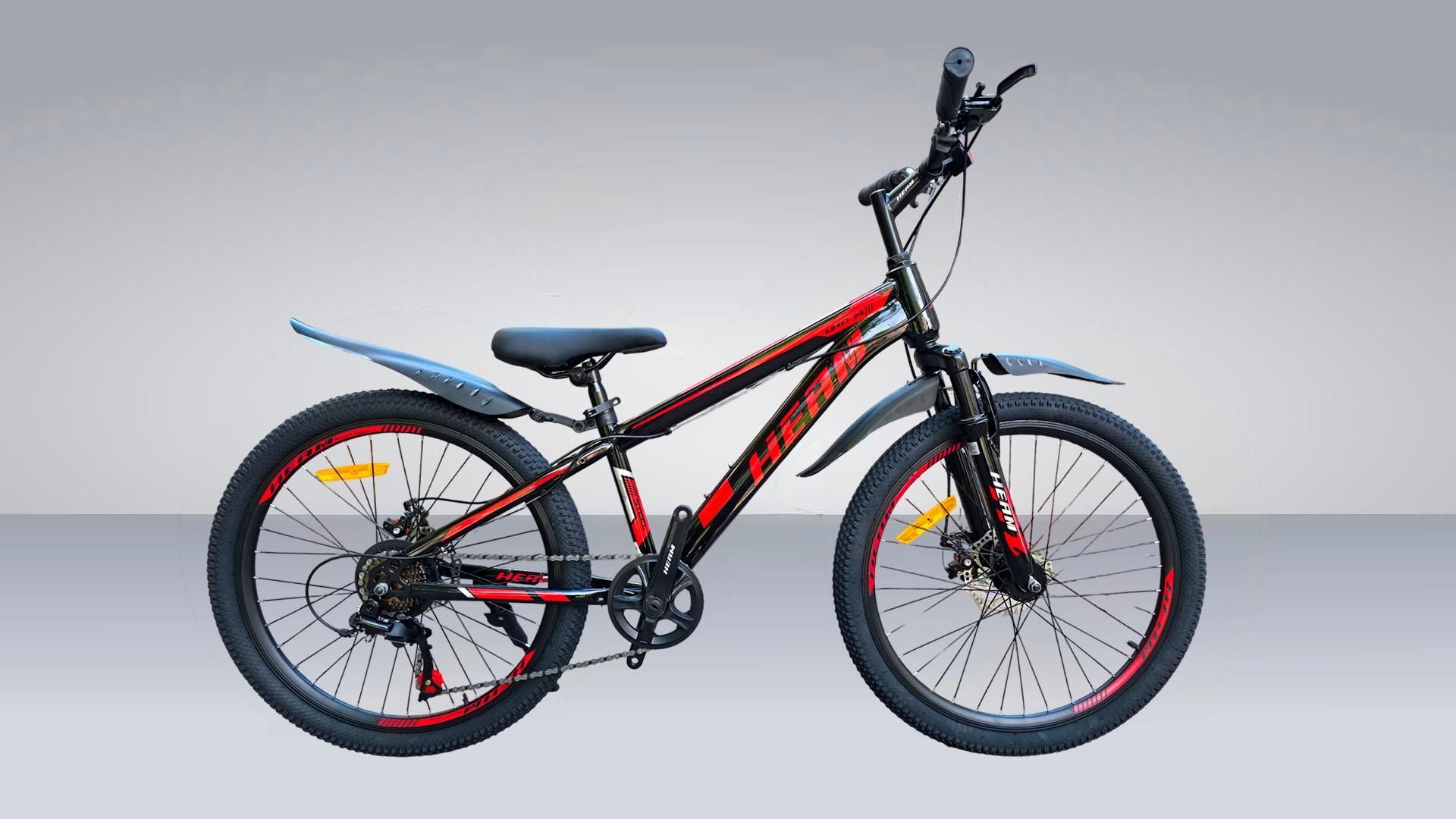 HEAM KRAFT 24-Чёрно-красный Стальная рама, Возраст с 8 лет, Рост от 130 см, Shimano